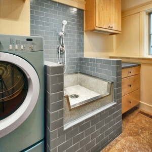 This is a fancy dog washing station, but how cool would this be?! Image via Houzz